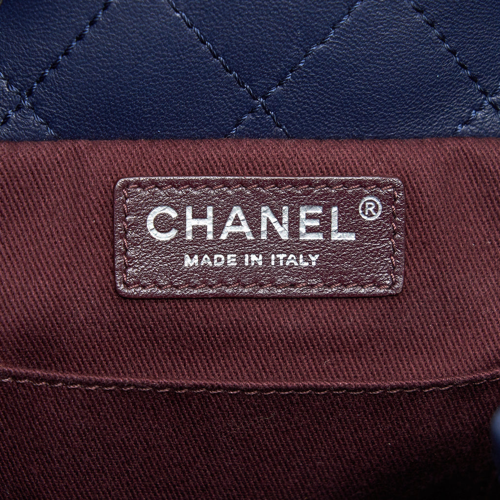 QUILTED BACKPACK NAVY BLUE RUTHENIUM SHW