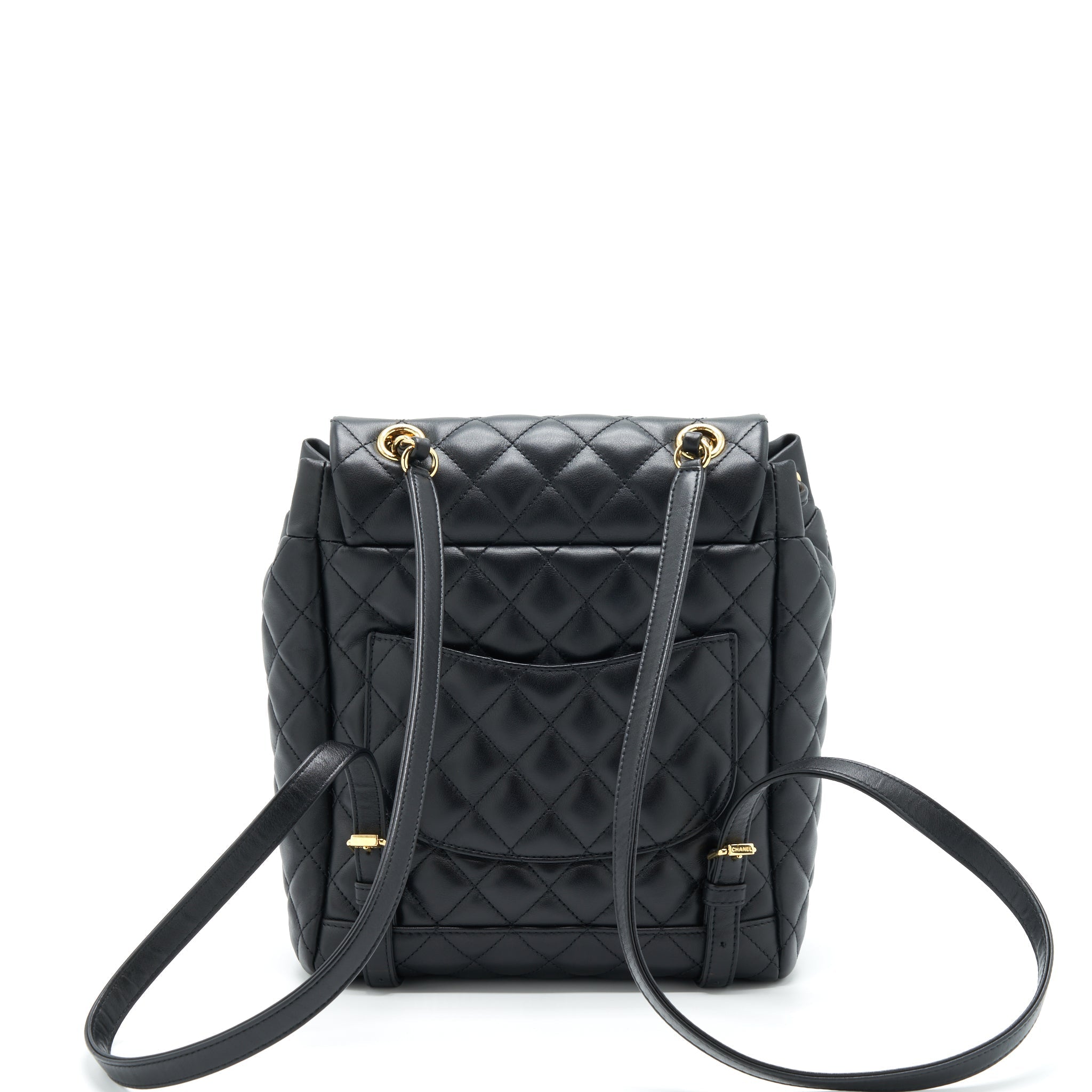 QUILTED BACKPACK CALFSKIN BLACK GHW