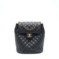 QUILTED BACKPACK CALFSKIN BLACK GHW