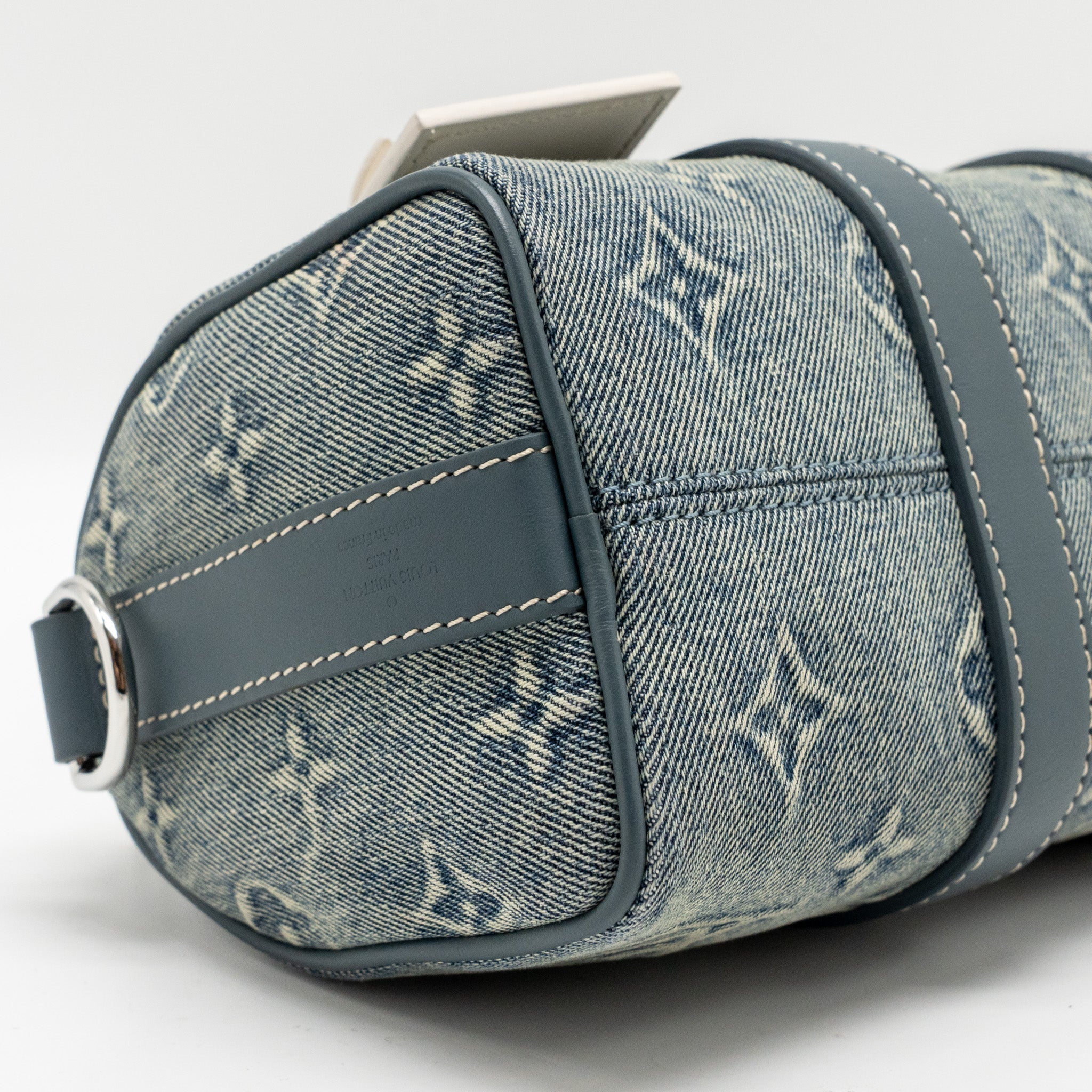 KEEPALL BANDOULIERE 25 WASHED DENIM CANVAS BLUE SHW