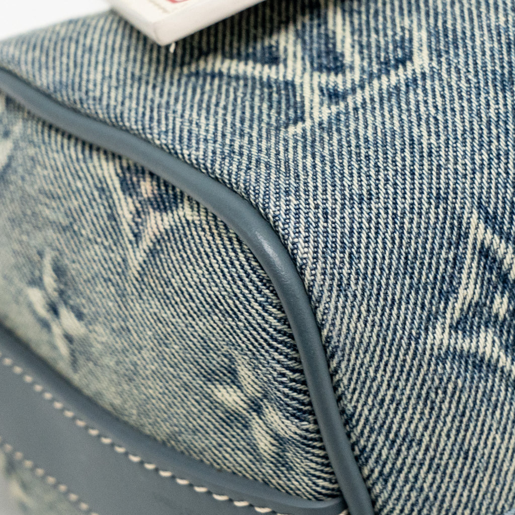 KEEPALL BANDOULIERE 25 WASHED DENIM CANVAS BLUE SHW