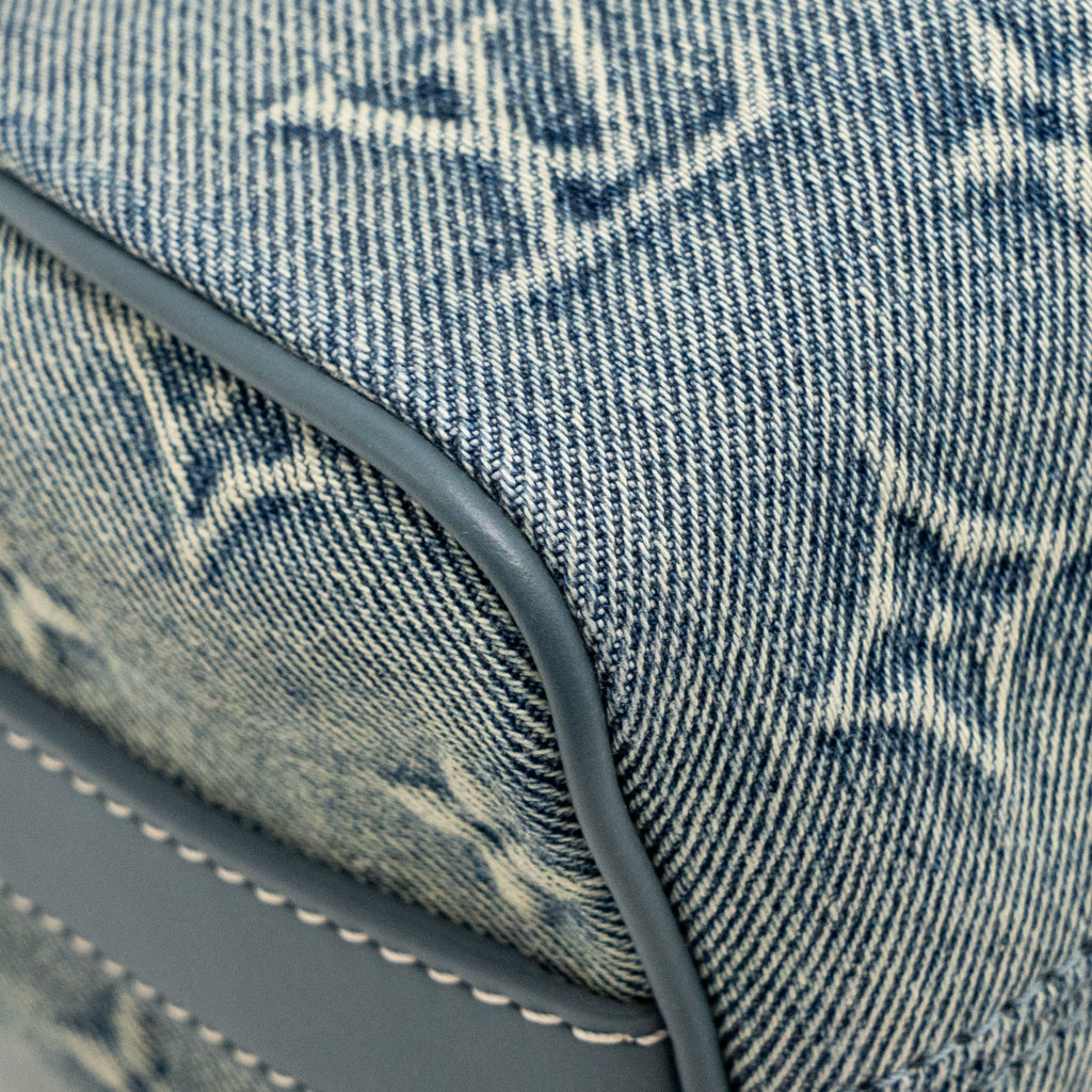 KEEPALL BANDOULIERE 25 WASHED DENIM CANVAS BLUE SHW