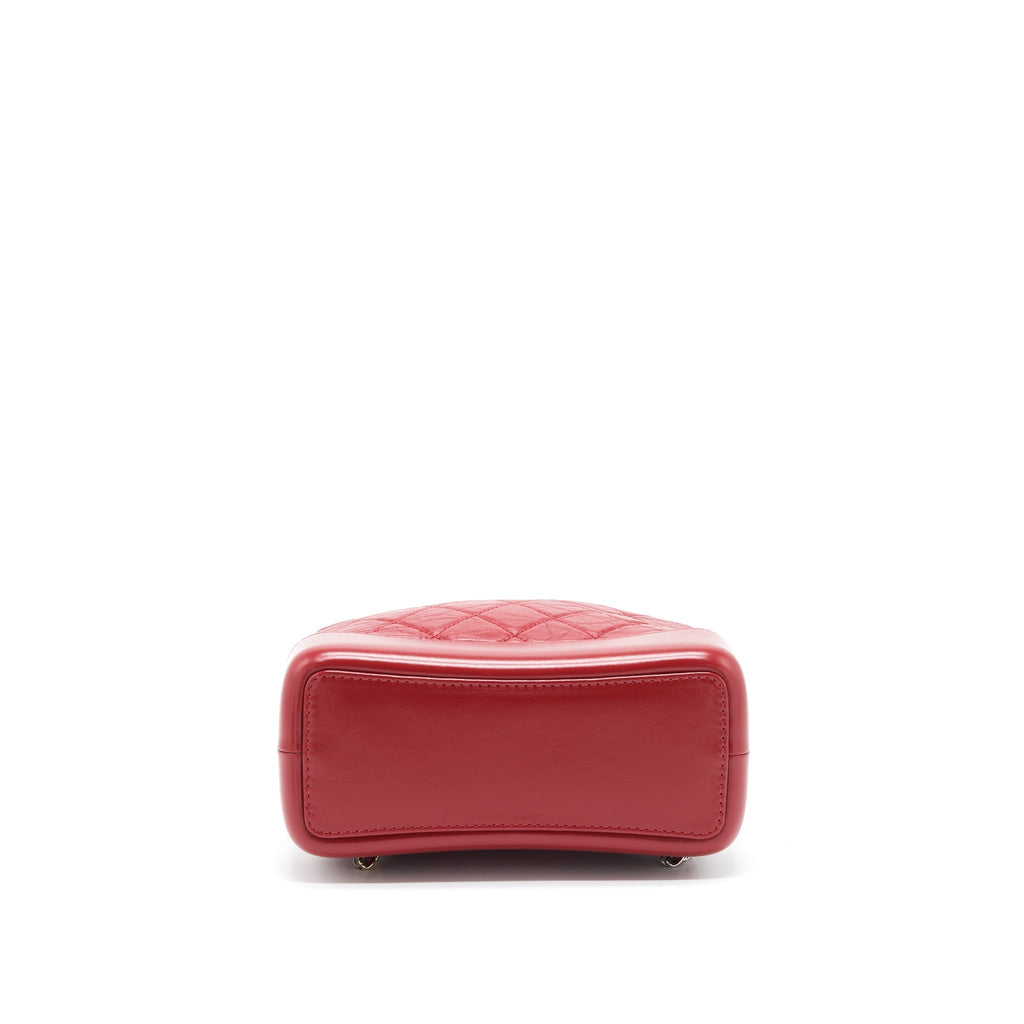 SMALL GABRIELLE BACKPACK AGED CALFSKIN RED WITH RUTHENIUM GOLD/SLIVER HARDWARE