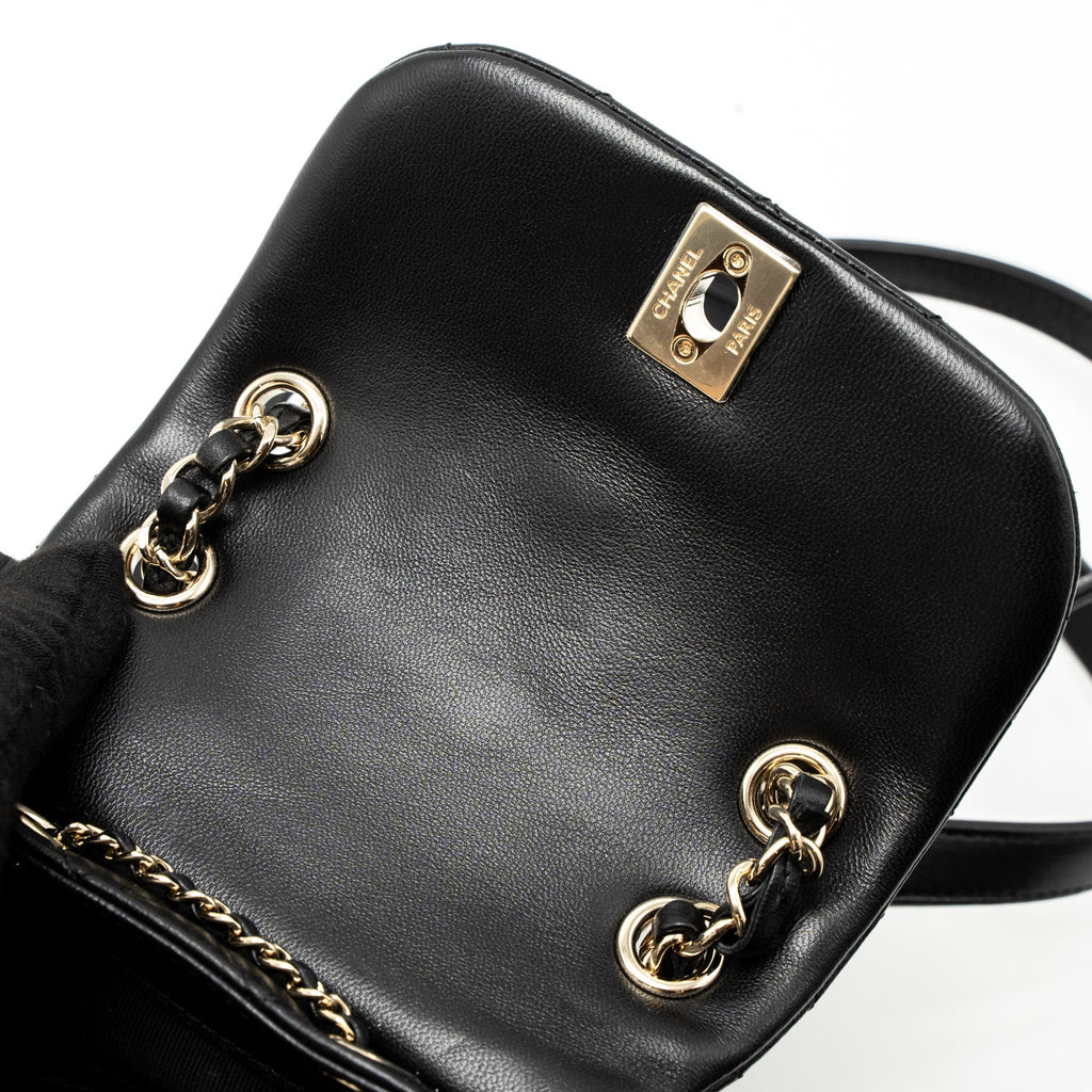 MINI DUMA BACKPACK LAMBSKIN BLACK LGHW (MICROCHIP)