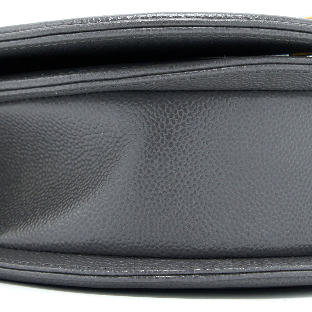 22A BOY MESSENGER BAG CAVIAR GREY GHW (MICROCHIP)