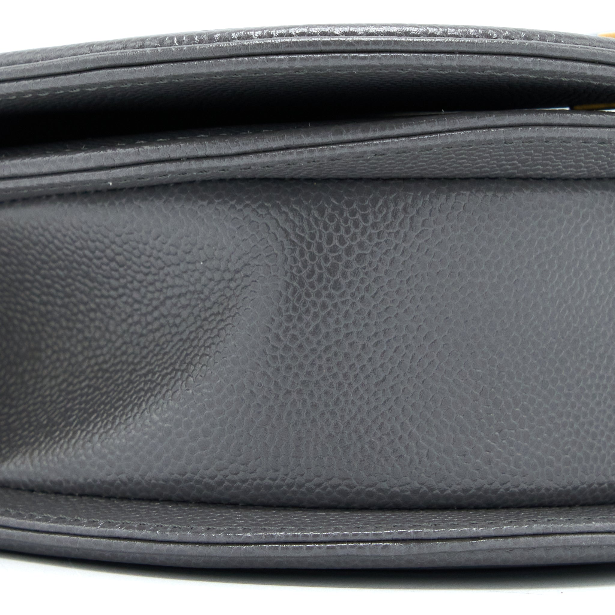 22A BOY MESSENGER BAG CAVIAR GREY GHW (MICROCHIP)
