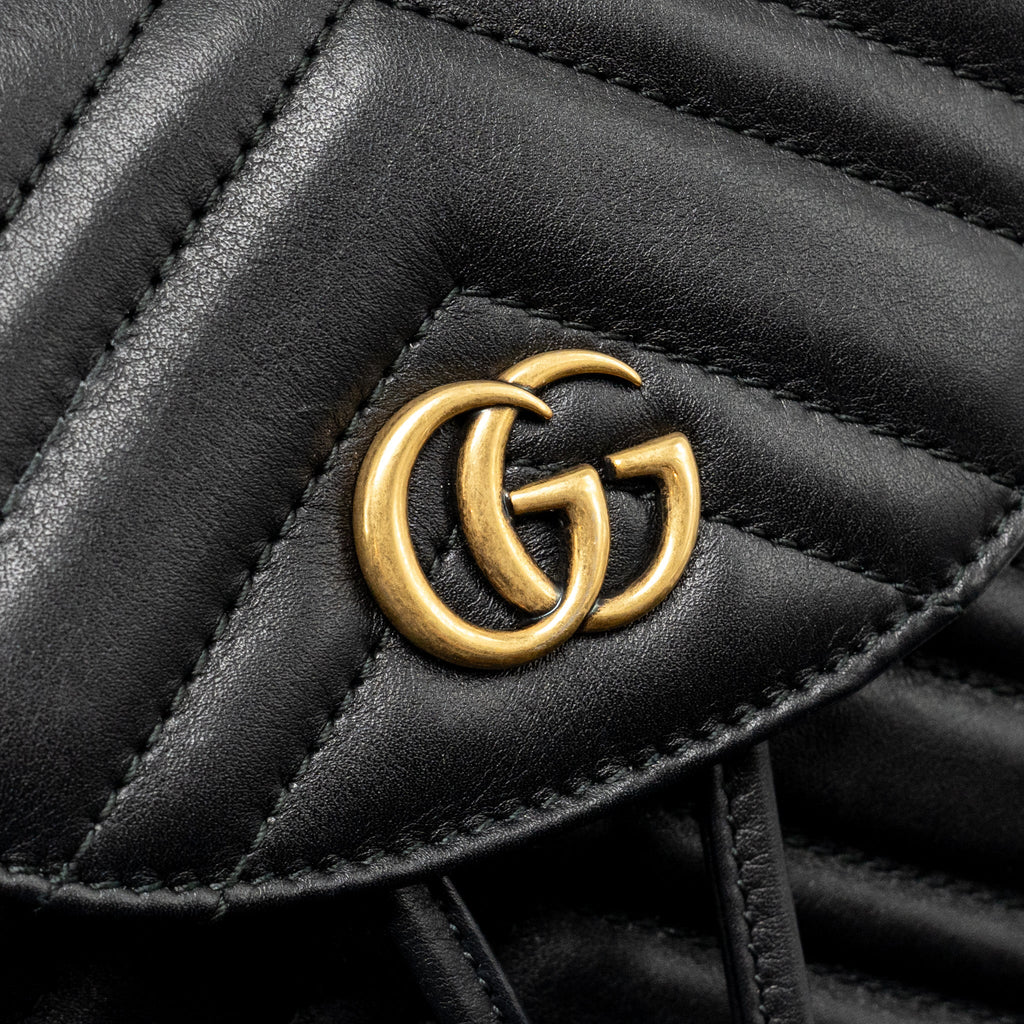 GG MARMONT BACKPACK CALFSKIN BLACK GHW