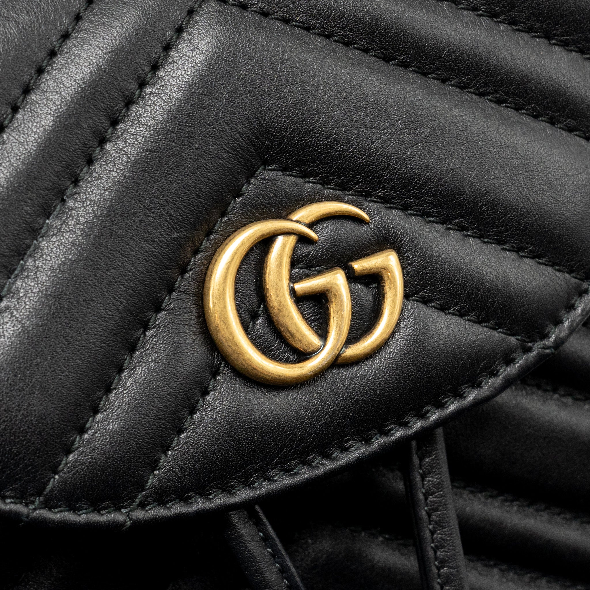 GG MARMONT BACKPACK CALFSKIN BLACK GHW