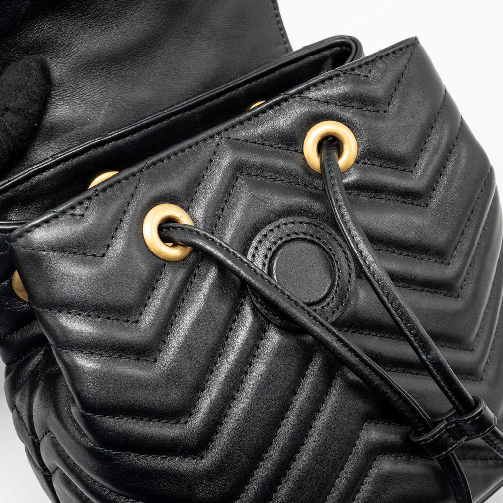 GG MARMONT BACKPACK CALFSKIN BLACK GHW