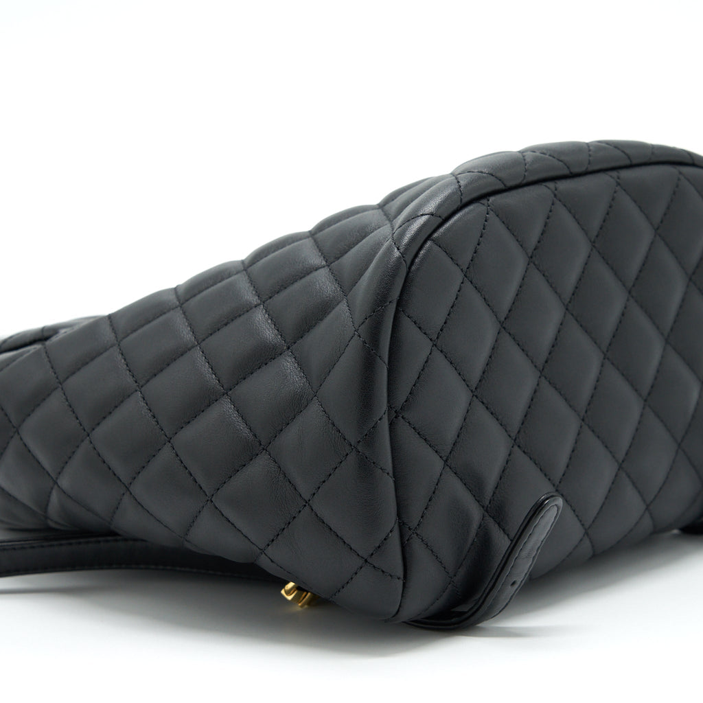QUILTED BACKPACK CALFSKIN BLACK GHW