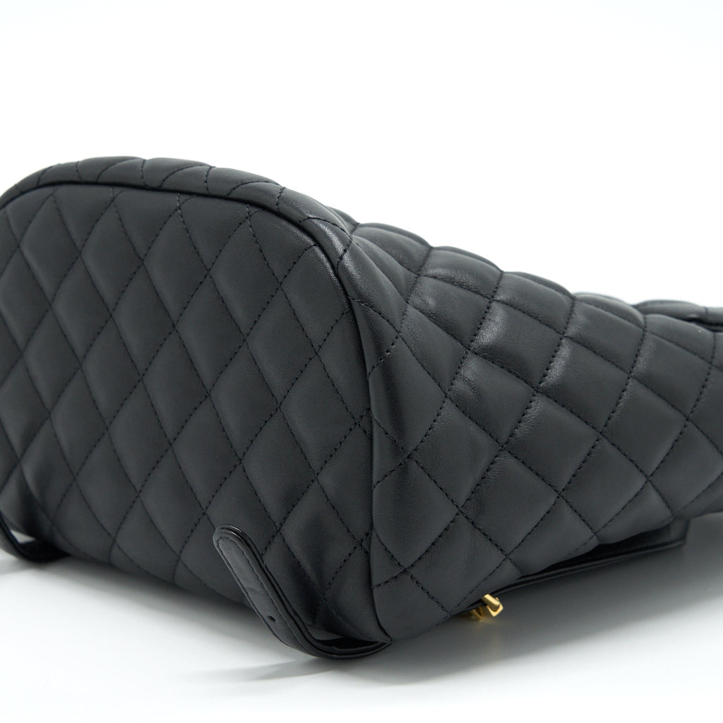 QUILTED BACKPACK CALFSKIN BLACK GHW