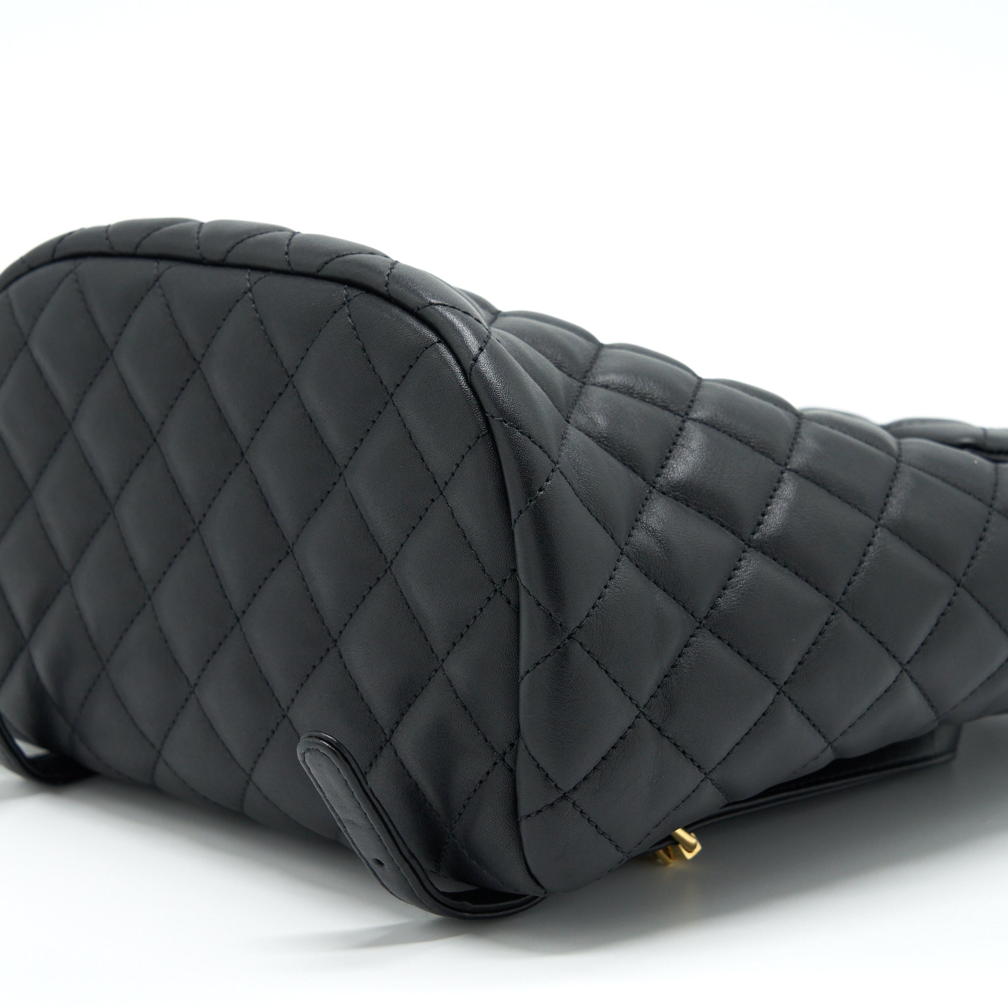 QUILTED BACKPACK CALFSKIN BLACK GHW