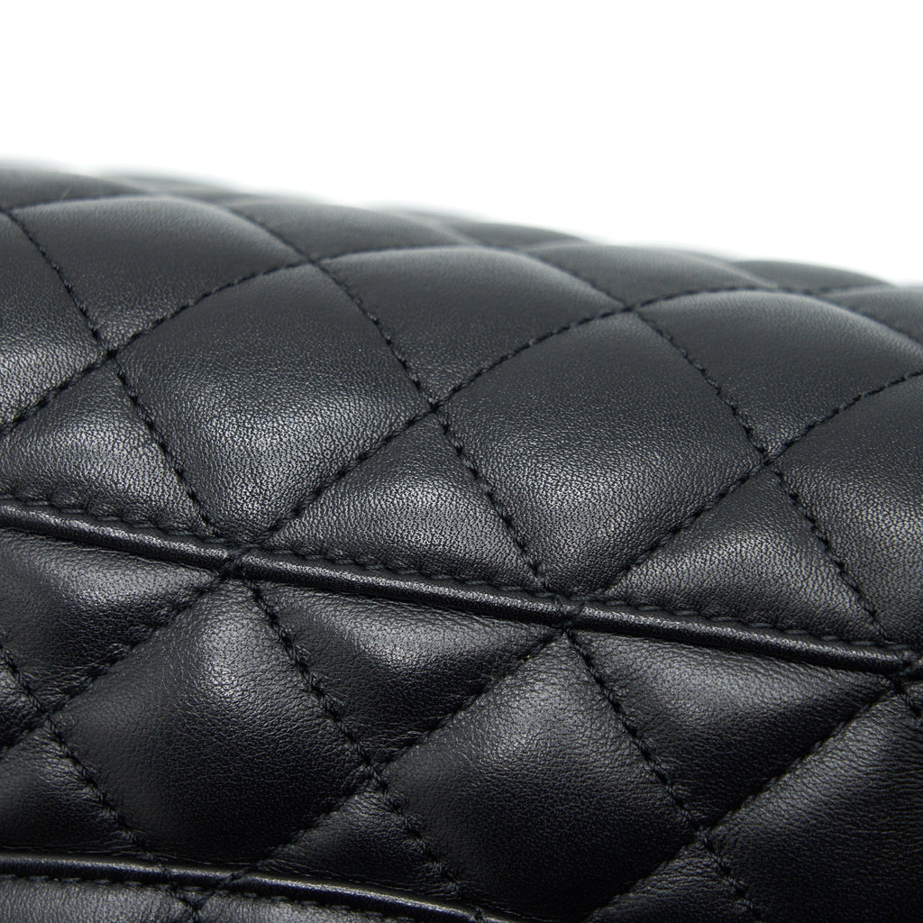 QUILTED BACKPACK CALFSKIN BLACK GHW