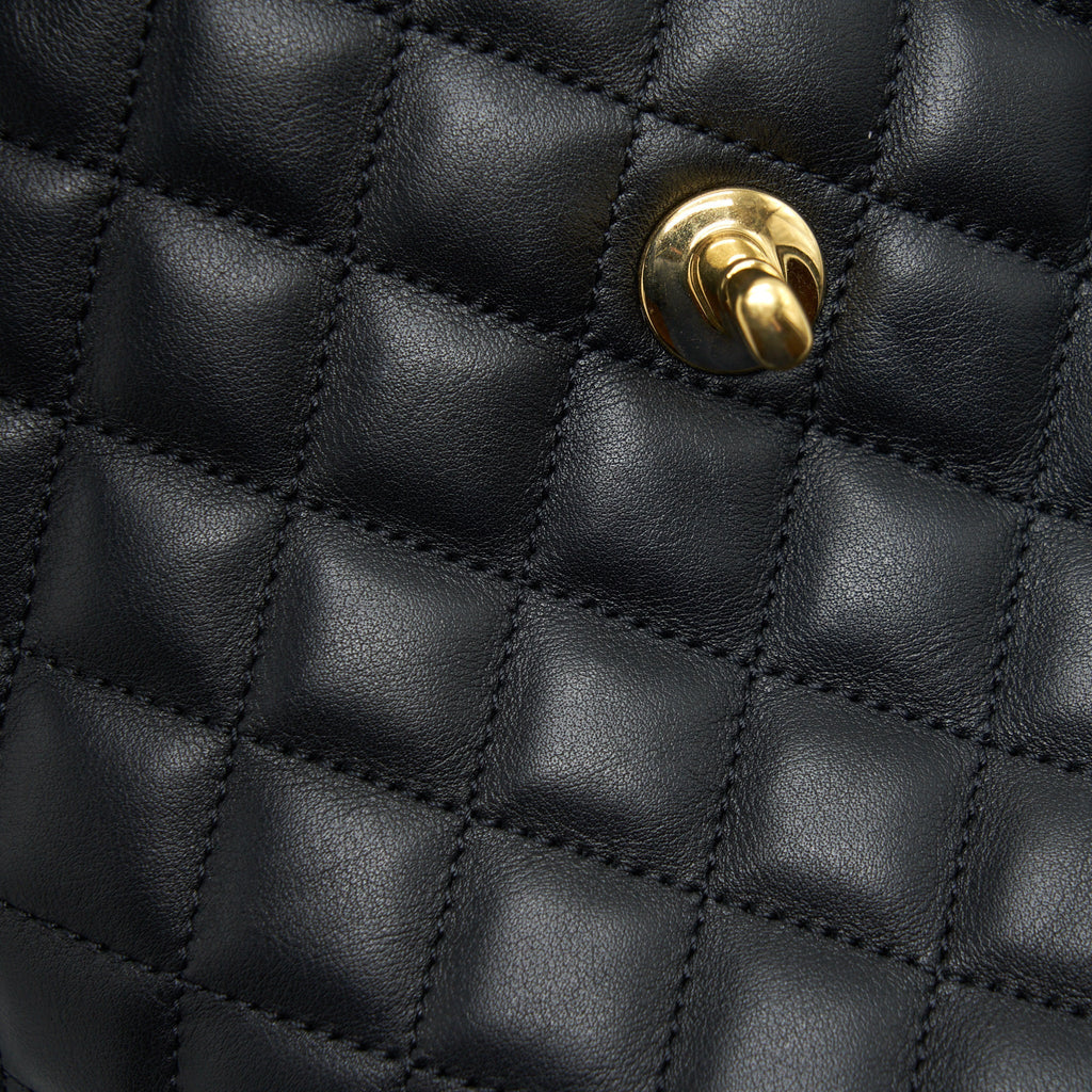 QUILTED BACKPACK CALFSKIN BLACK GHW