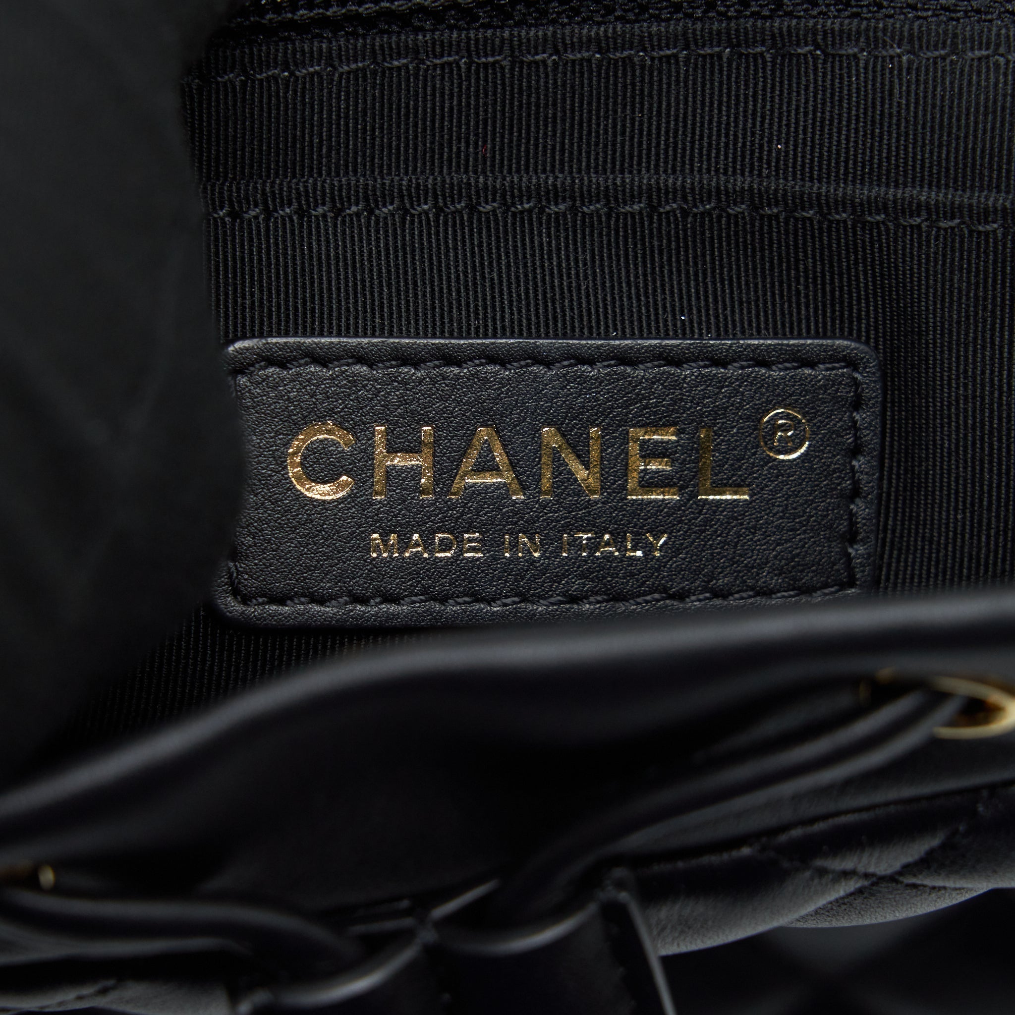 QUILTED BACKPACK CALFSKIN BLACK GHW