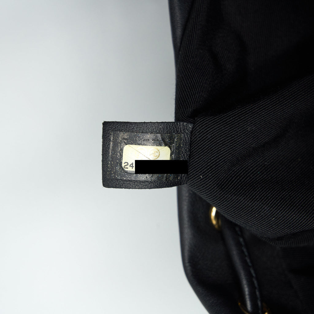 QUILTED BACKPACK CALFSKIN BLACK GHW