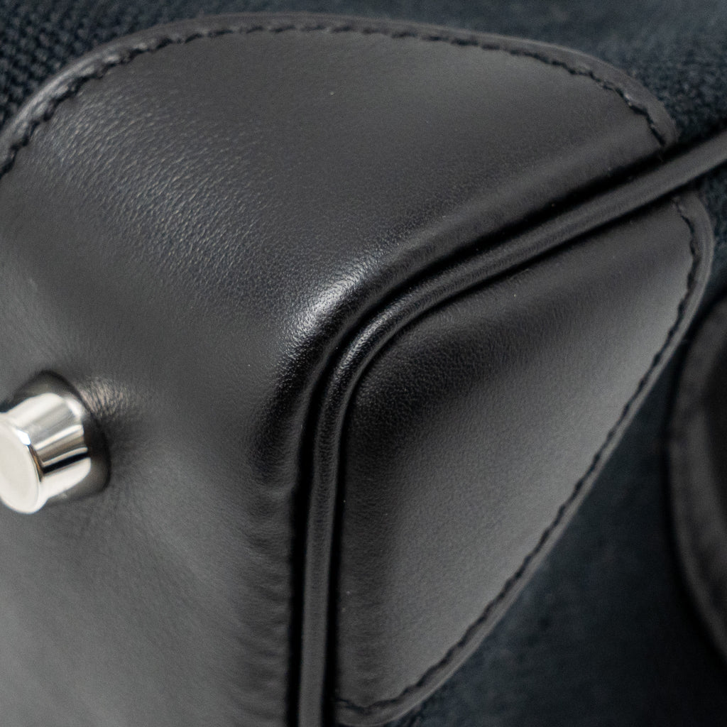 HERMES BIRKIN 25 CARGO TOILE GOELAND/SWIFT BLACK SHW