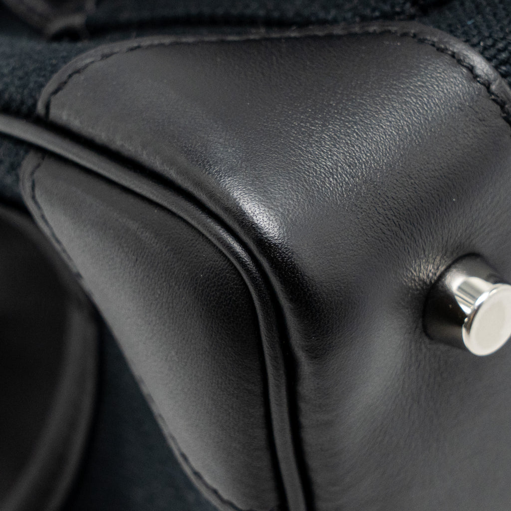 HERMES BIRKIN 25 CARGO TOILE GOELAND/SWIFT BLACK SHW