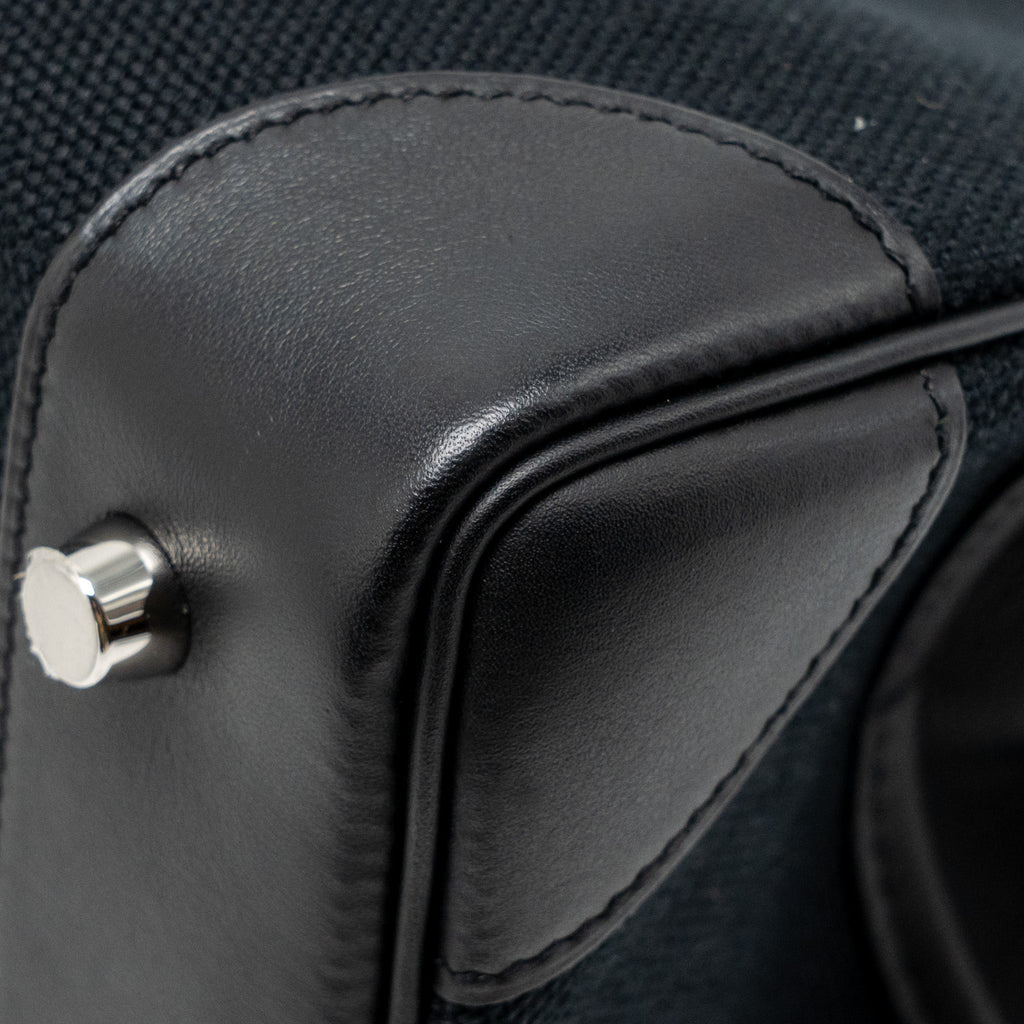 HERMES BIRKIN 25 CARGO TOILE GOELAND/SWIFT BLACK SHW