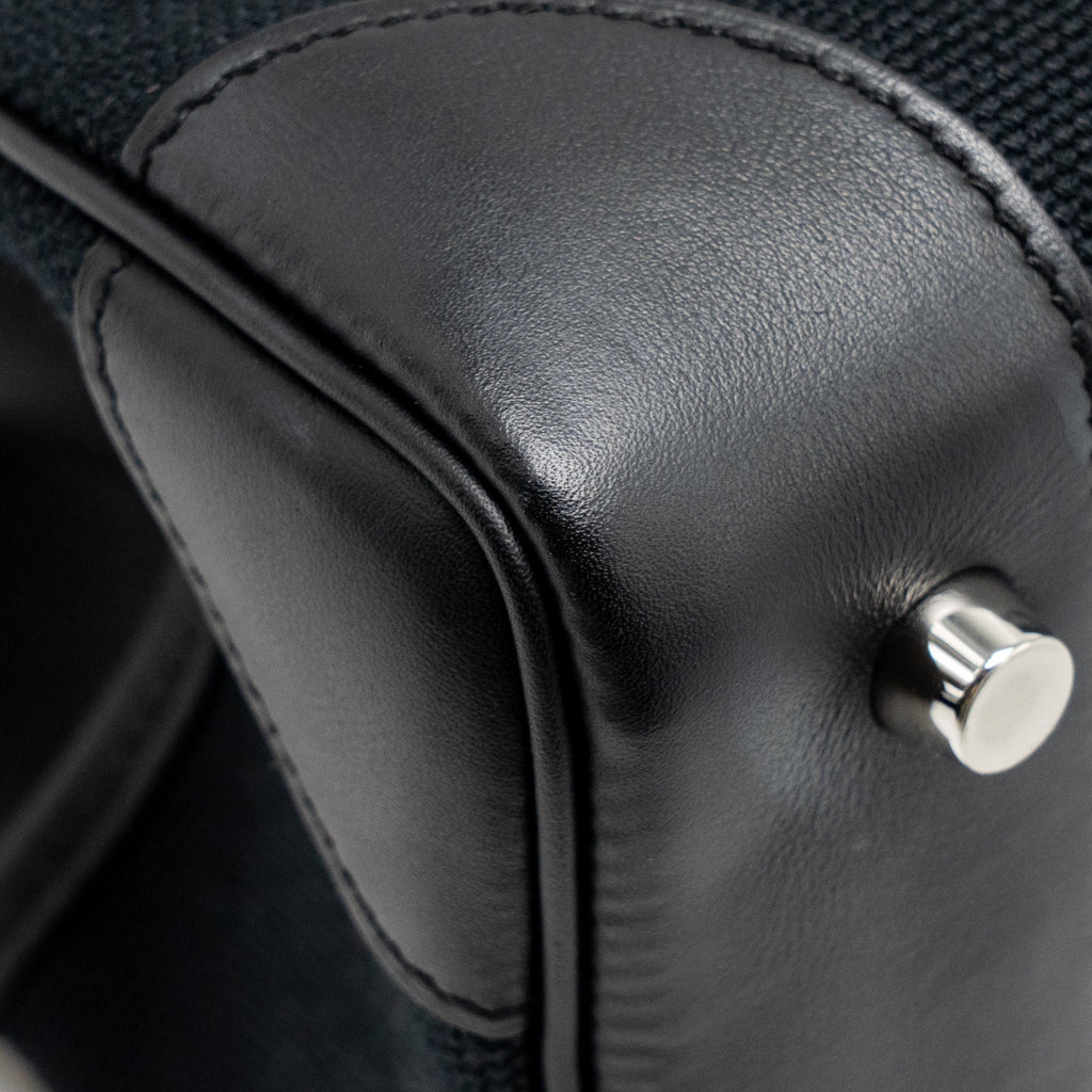 HERMES BIRKIN 25 CARGO TOILE GOELAND/SWIFT BLACK SHW