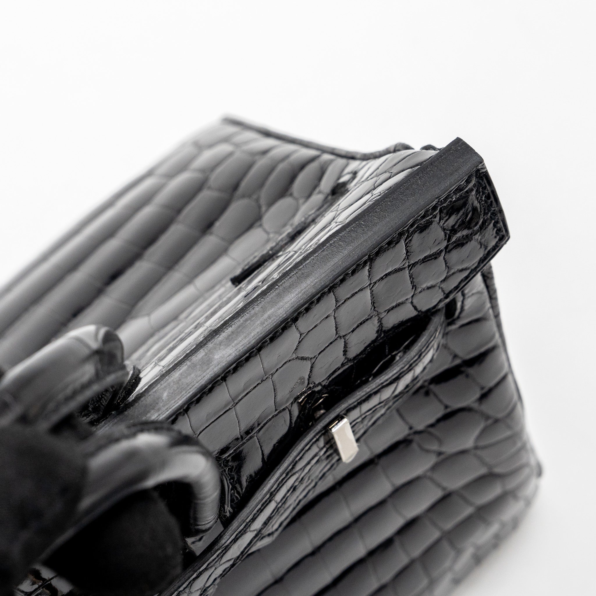 HERMES BIRKIN 25 SHINY CROCODILE NILOTICUS BLACK SHW
