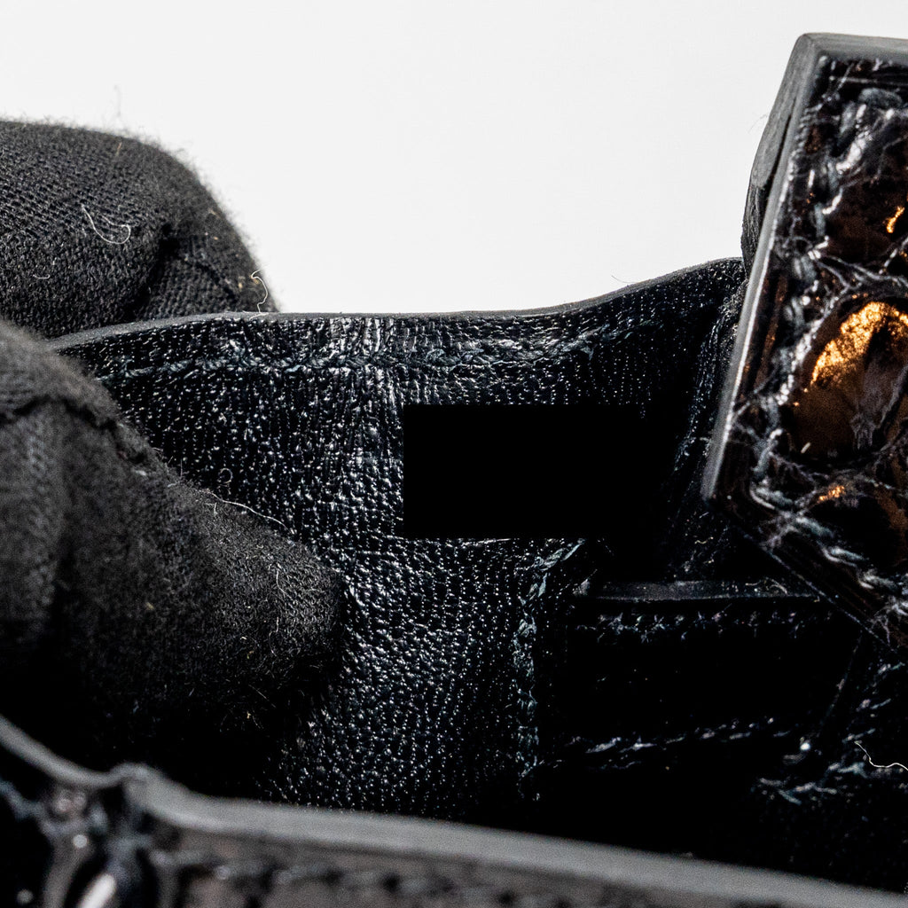 HERMES BIRKIN 25 SHINY CROCODILE NILOTICUS BLACK SHW