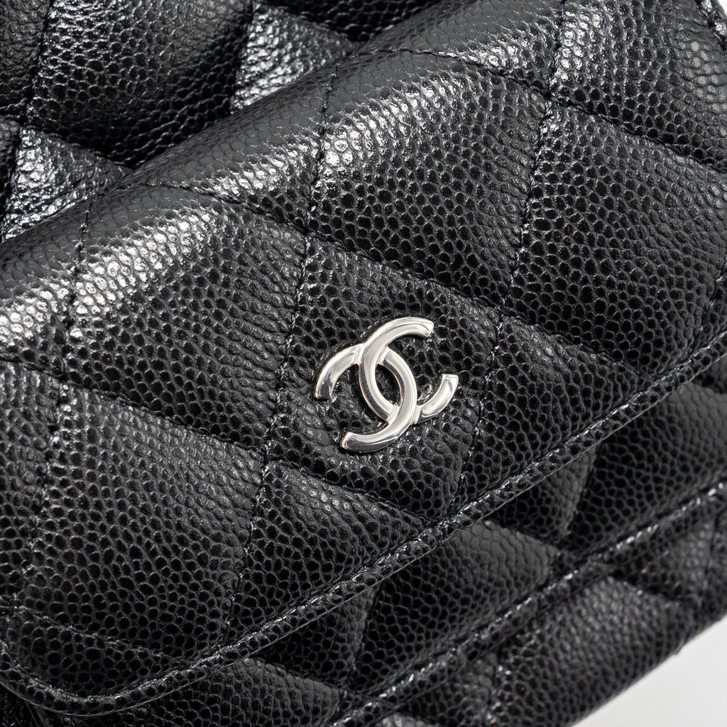 24C MINI BACKPACK/CROSSBODY BAG CAVIAR BLACK SHW(MICROCHIP)