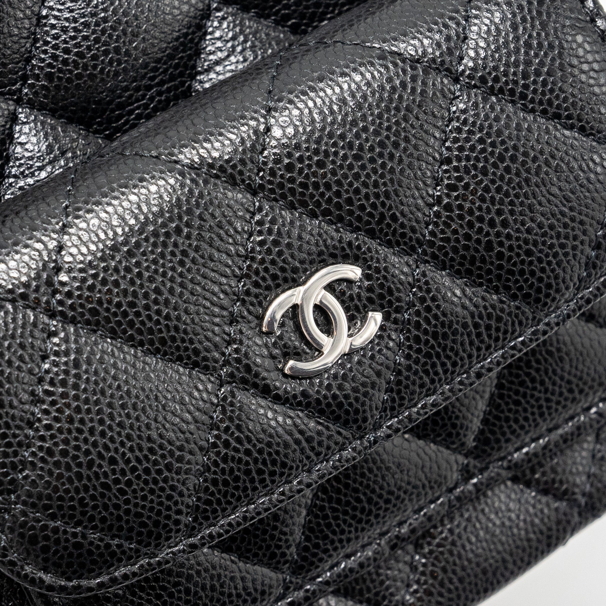 24C MINI BACKPACK/CROSSBODY BAG CAVIAR BLACK SHW(MICROCHIP)