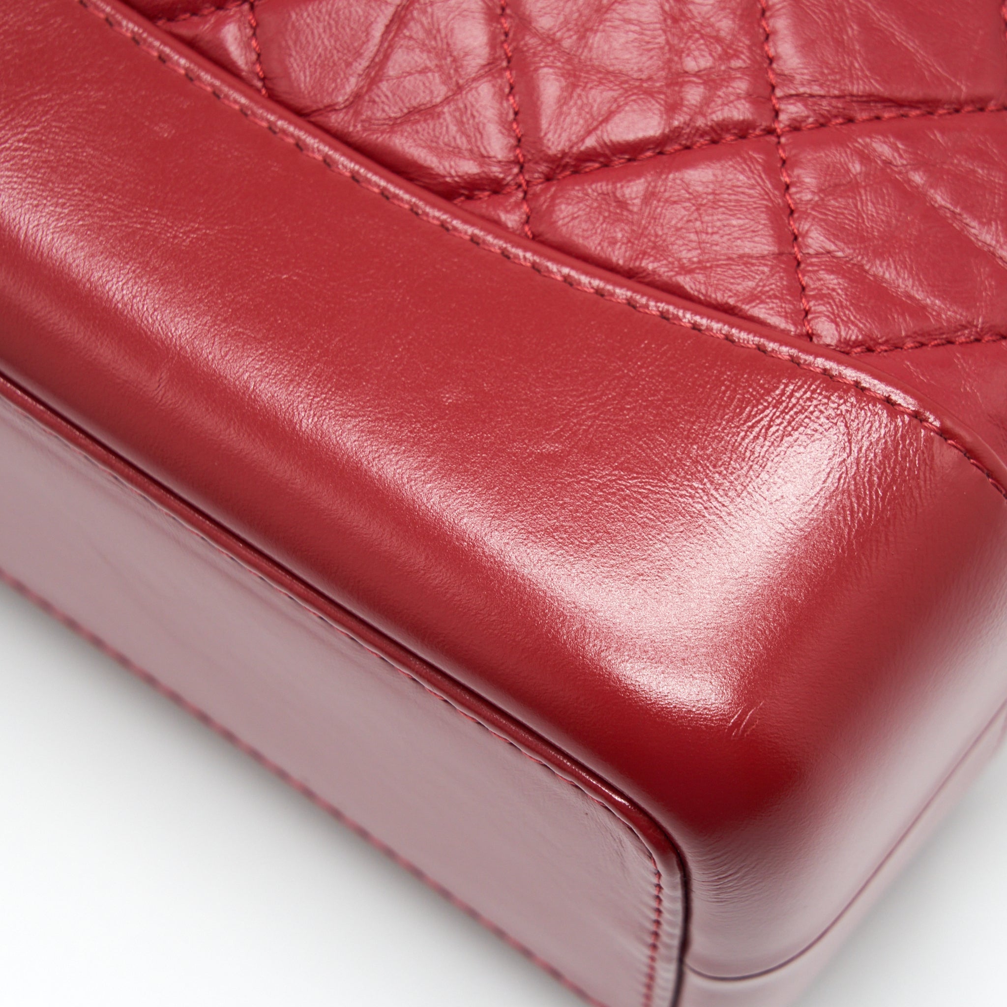 SMALL GABRIELLE BACKPACK AGED CALFSKIN RED WITH RUTHENIUM GOLD/SLIVER HARDWARE