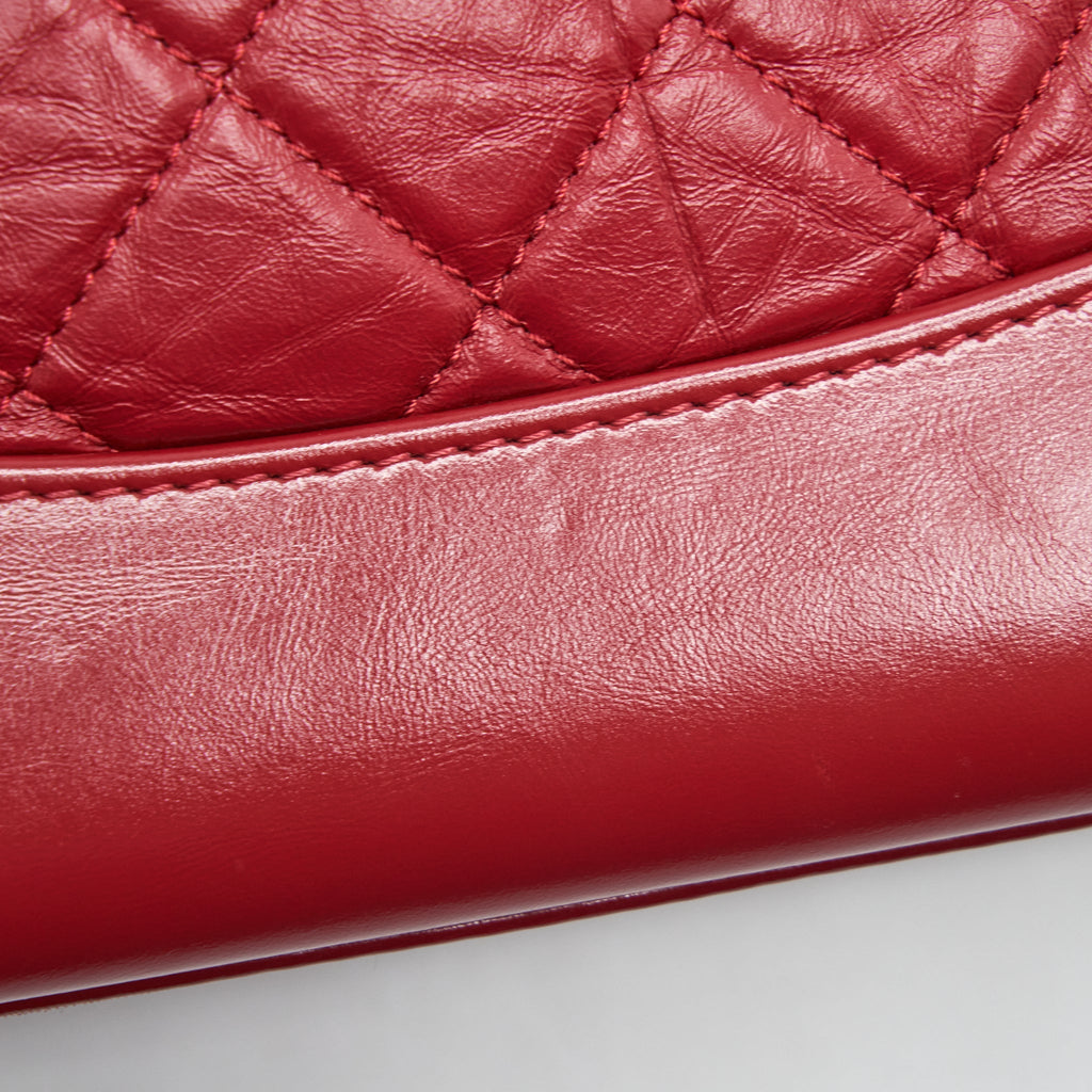 SMALL GABRIELLE BACKPACK AGED CALFSKIN RED WITH RUTHENIUM GOLD/SLIVER HARDWARE