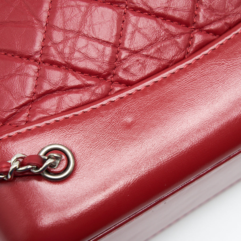 SMALL GABRIELLE BACKPACK AGED CALFSKIN RED WITH RUTHENIUM GOLD/SLIVER HARDWARE