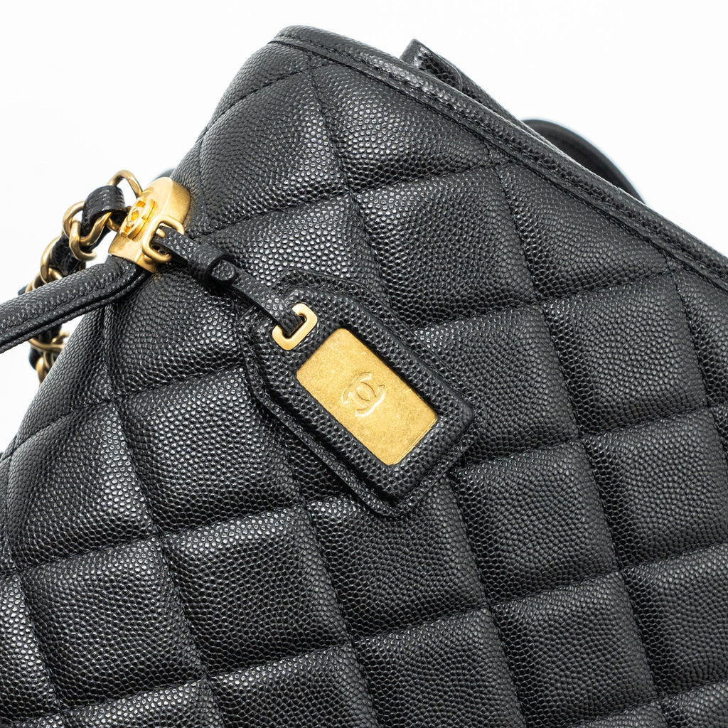 22K LARGE BACKPACK CAVIAR BLACK GHW(MICROCHIP)