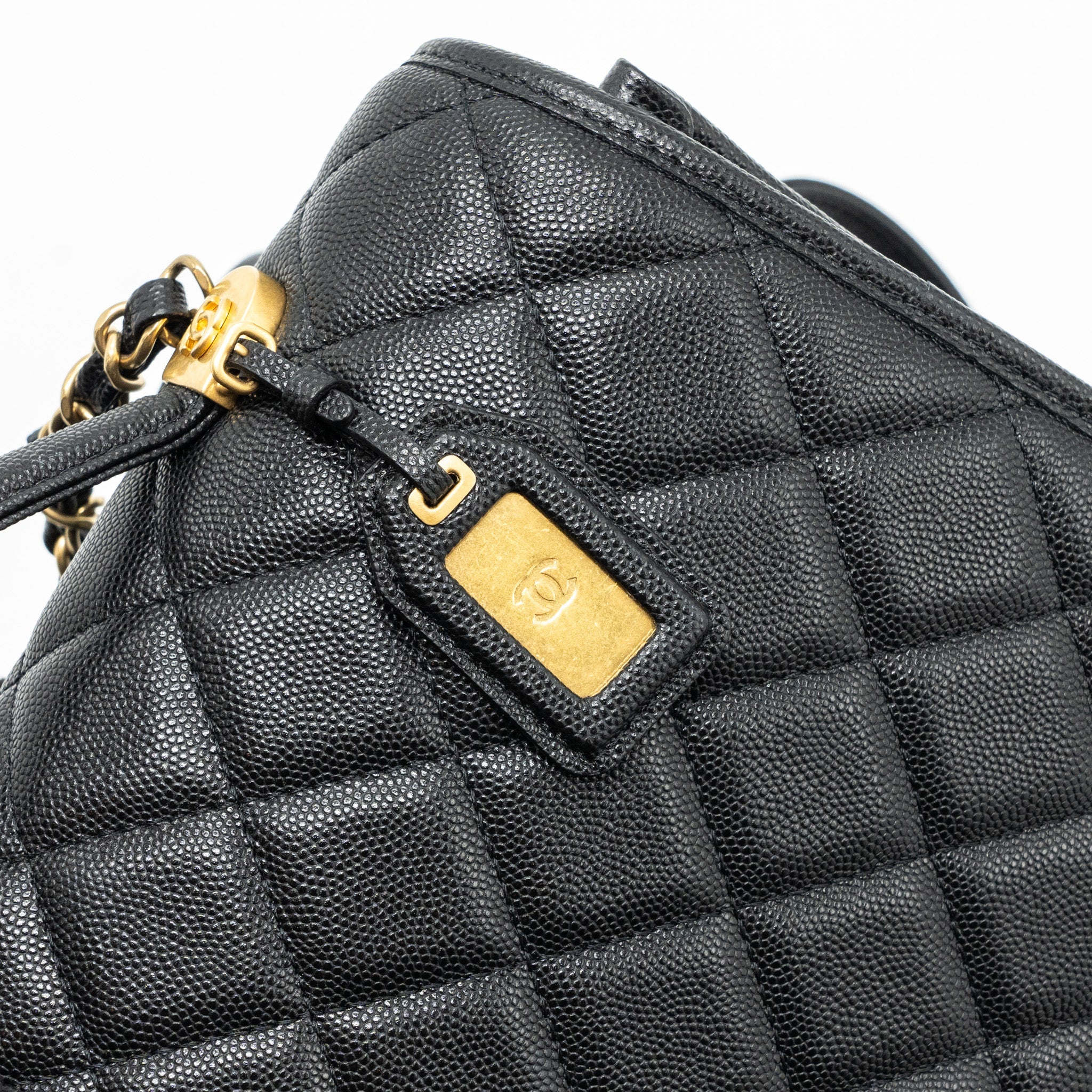 22K LARGE BACKPACK CAVIAR BLACK GHW(MICROCHIP)