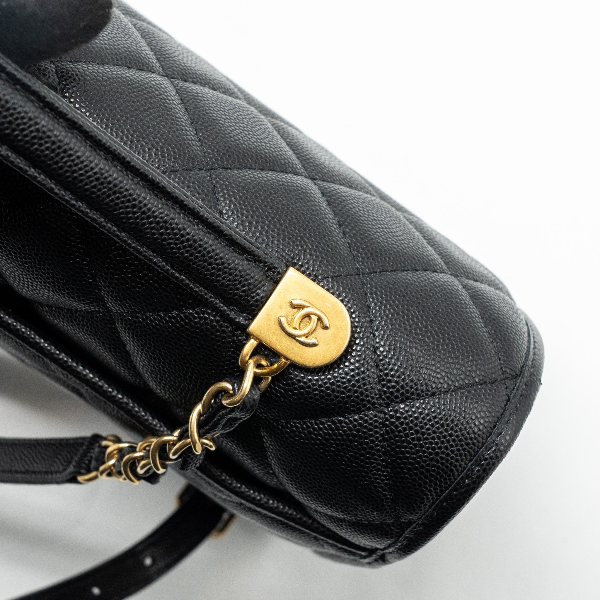 22K LARGE BACKPACK CAVIAR BLACK GHW(MICROCHIP)