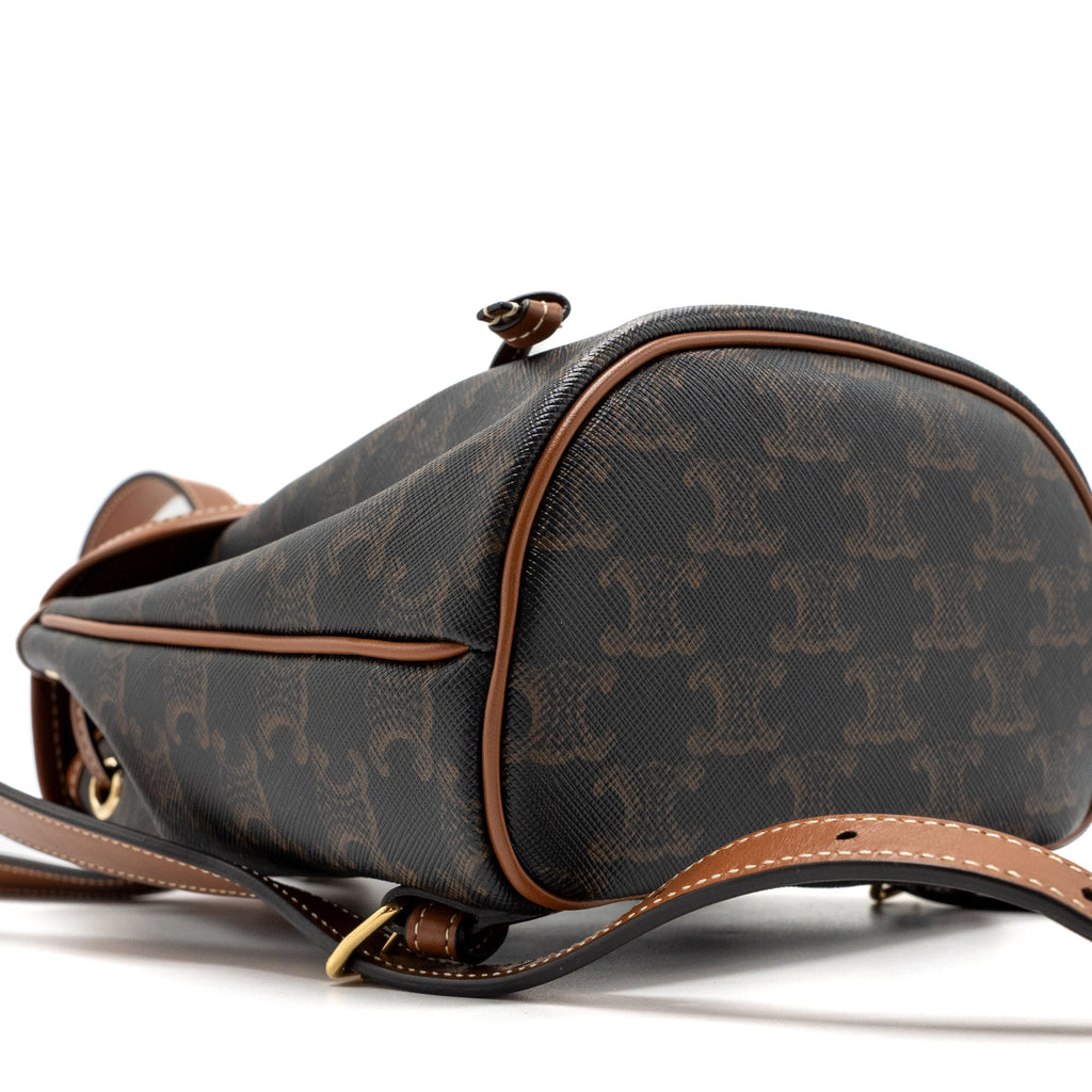 MINI BACKPACK FOLCO TRIOMPHE CANVAS CALFSKIN TAN GHW