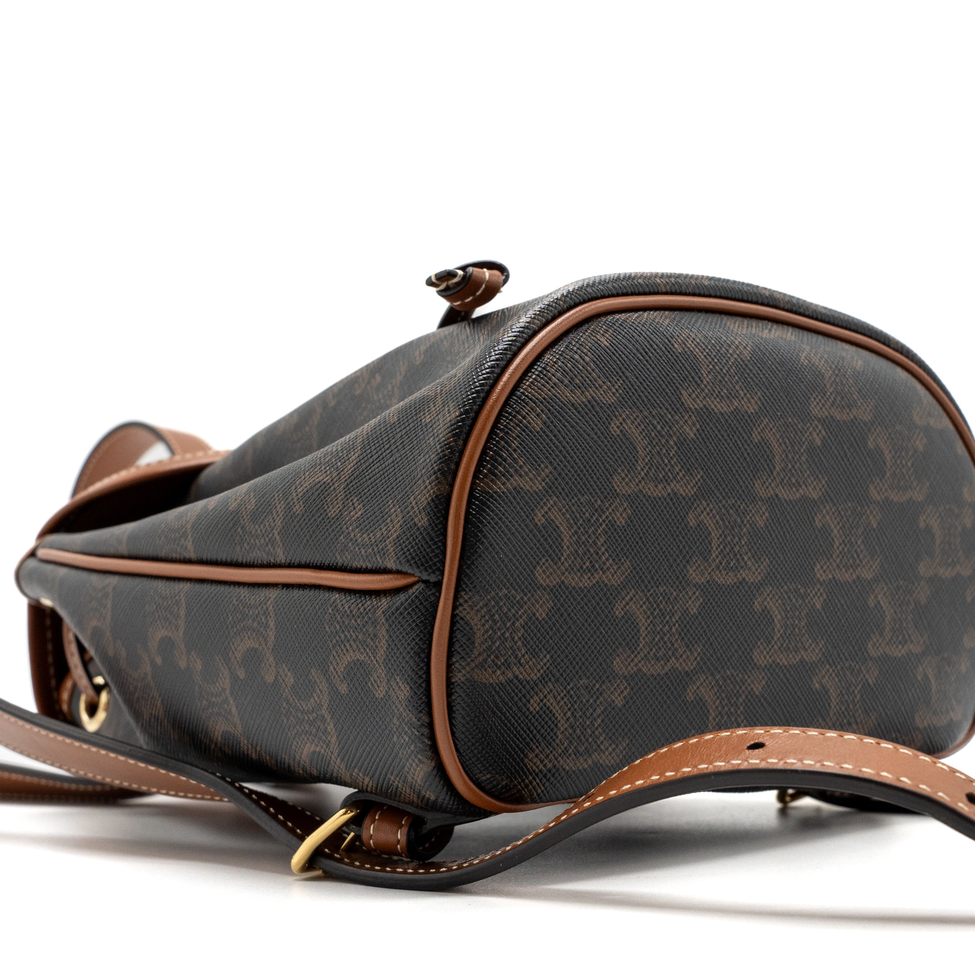 MINI BACKPACK FOLCO TRIOMPHE CANVAS CALFSKIN TAN GHW