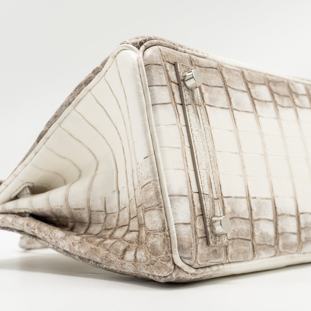HERMES BIRKIN 25 CROCODILE NILOTICUS HIMALAYA BLANC SHW