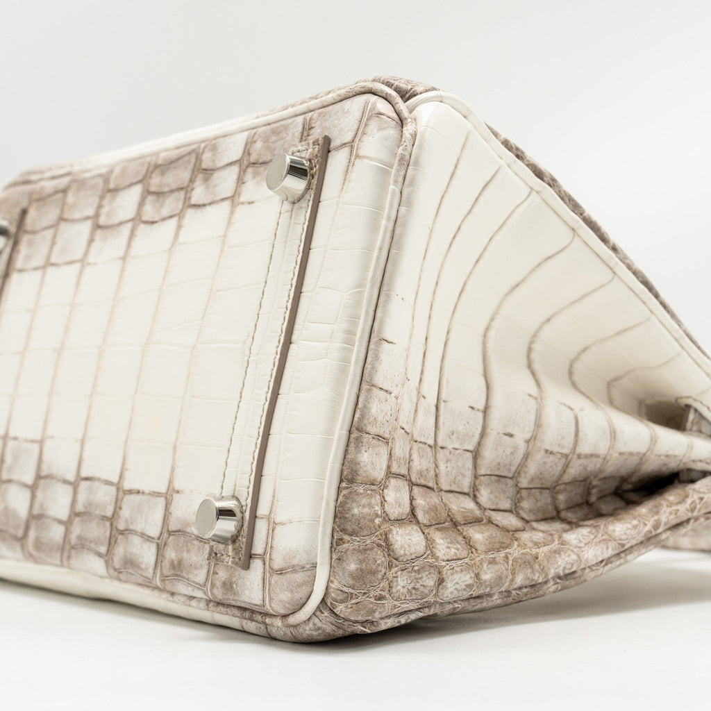 HERMES BIRKIN 25 CROCODILE NILOTICUS HIMALAYA BLANC SHW