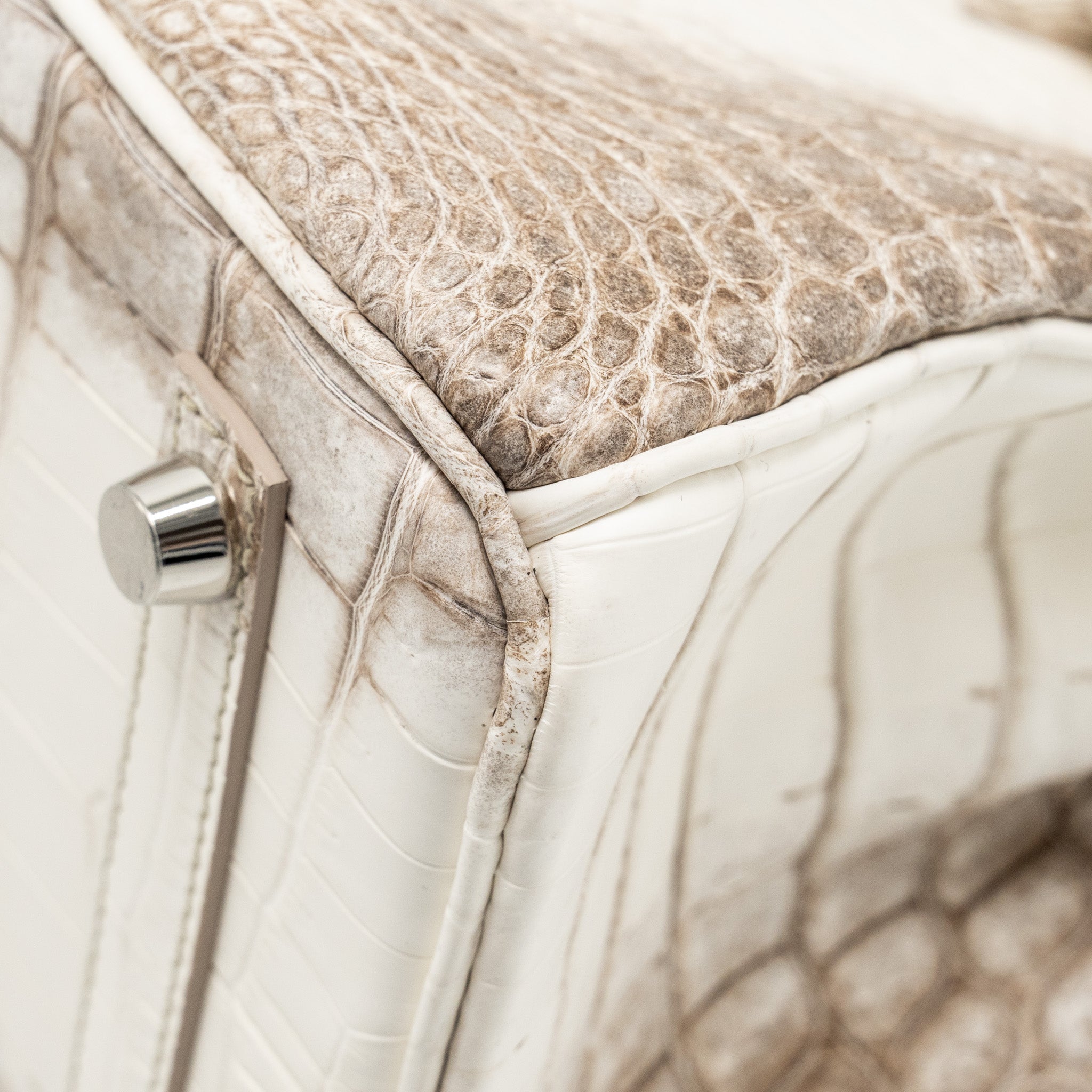 HERMES BIRKIN 25 CROCODILE NILOTICUS HIMALAYA BLANC SHW