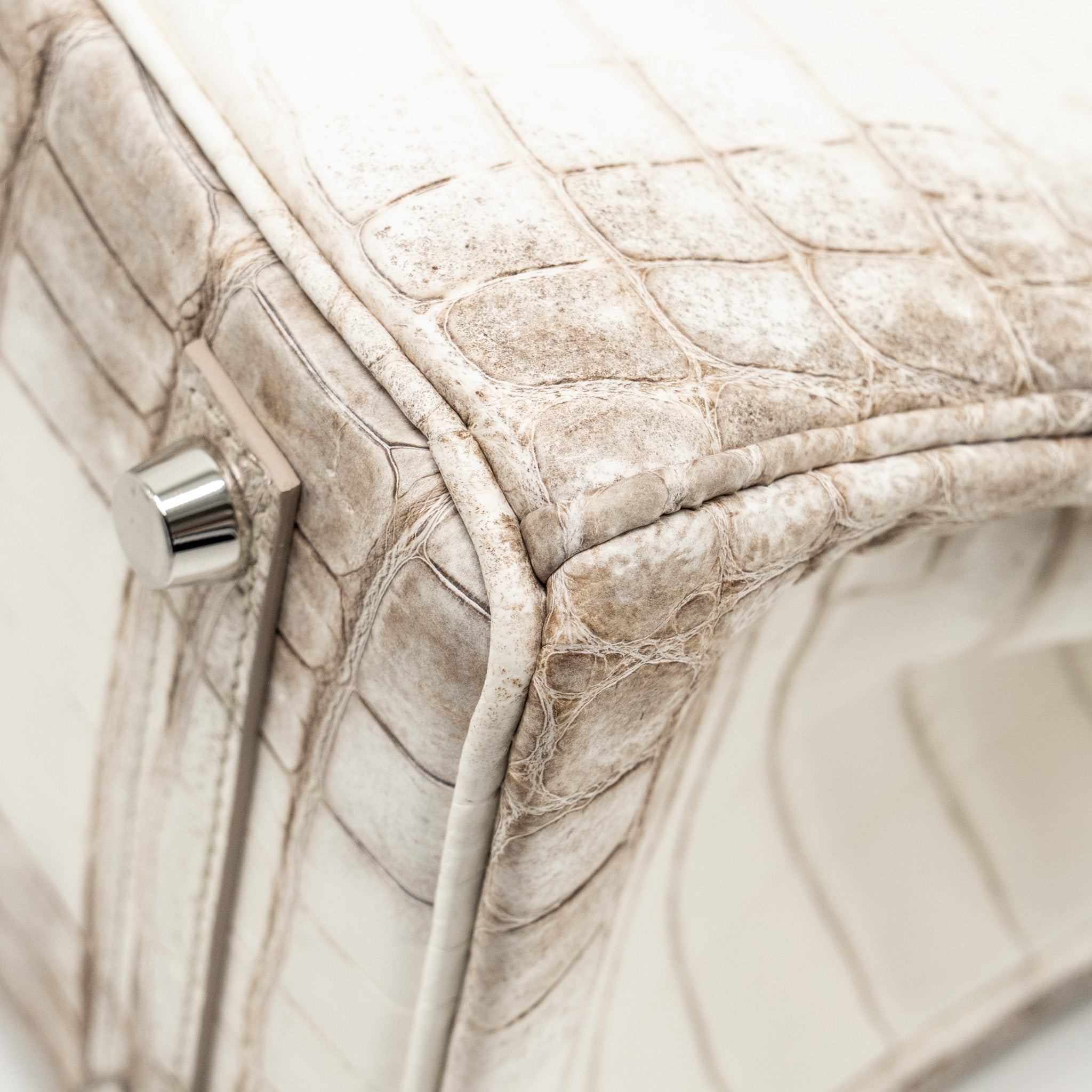 HERMES BIRKIN 25 CROCODILE NILOTICUS HIMALAYA BLANC SHW