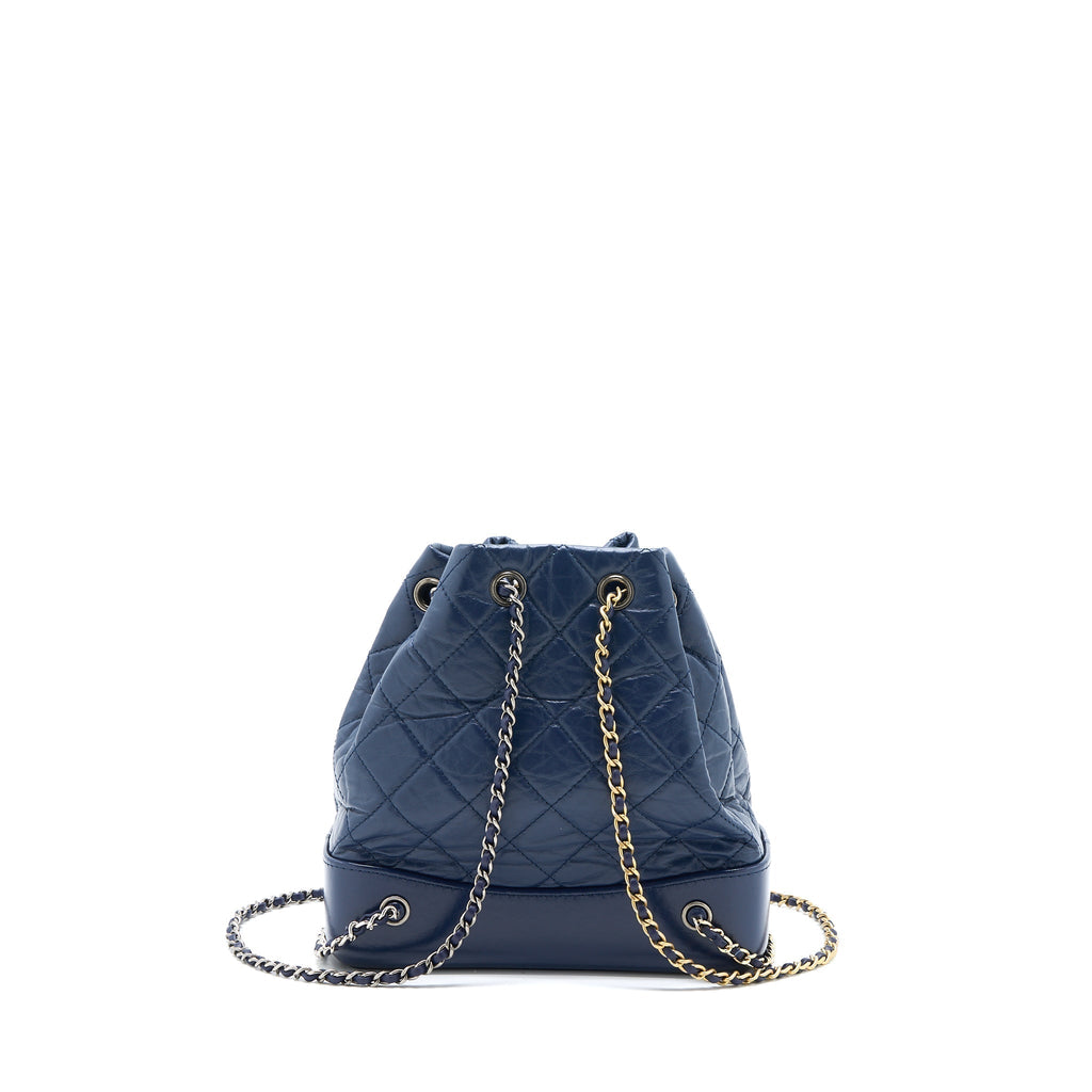 SMALL GABRIELLE BACKPACK CALFSKIN DARK BLUE MULTICOLOUR HARDWARE