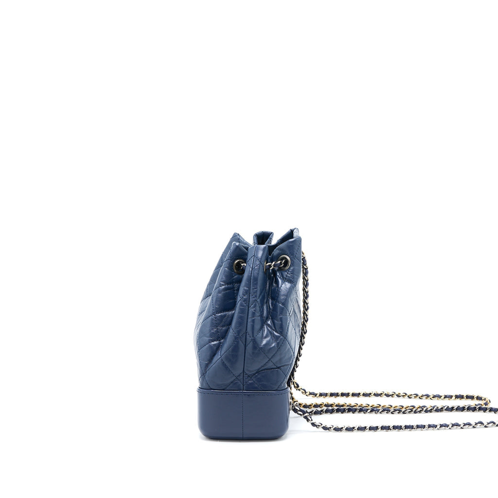 SMALL GABRIELLE BACKPACK CALFSKIN DARK BLUE MULTICOLOUR HARDWARE