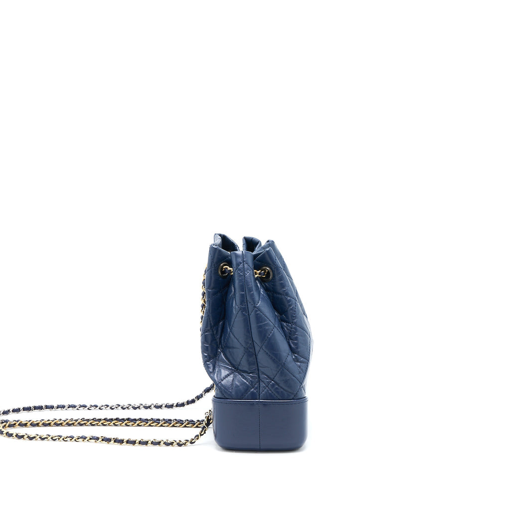 SMALL GABRIELLE BACKPACK CALFSKIN DARK BLUE MULTICOLOUR HARDWARE