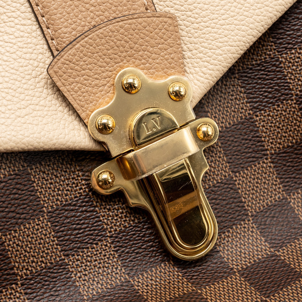 CLAPTON BACKPACK DAMIER EBENE CANVAS/LEATHER LIGHT PINK GHW