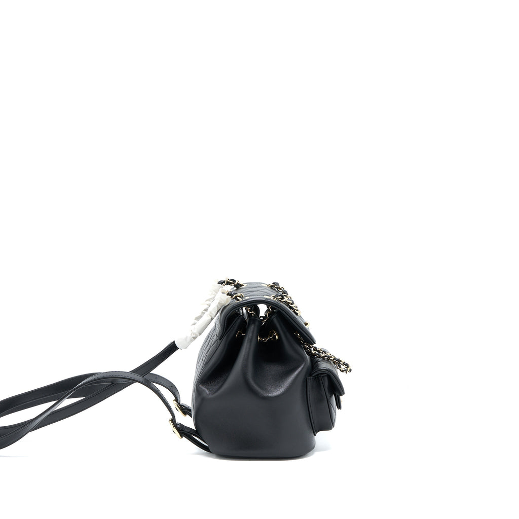 23C DUMA MINI BACKPACK CALFSKIN BLACK LGHW (MICROCHIP)