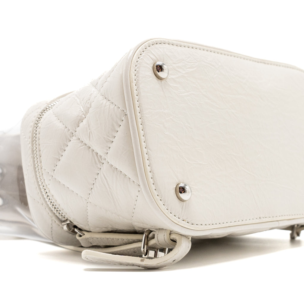 TRANSPARENT BACKPACK PVC/SHINY CALFSKIN WHITE SHW