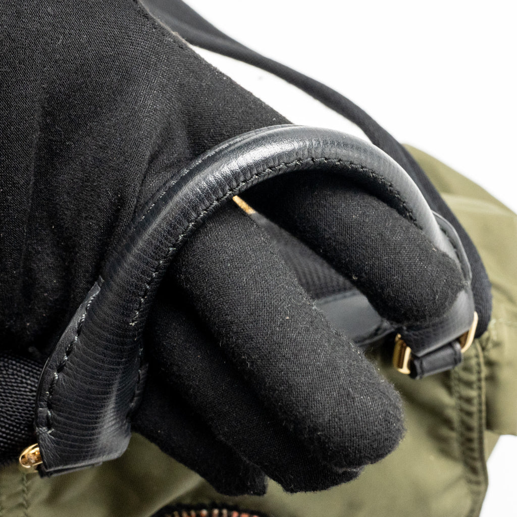 PATCHES RUCKSACK MEDIUM BACKPACK NYLON DARK GREEN GHW