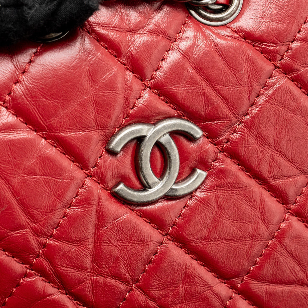 SMALL GABRIELLE BACKPACK CALFSKIN RED MULTICOLOUR HARDWARE