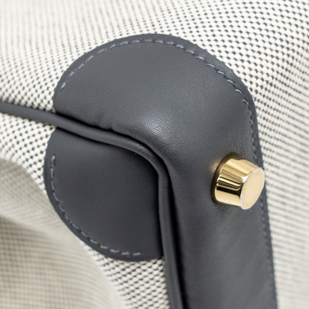HERMES BIRKIN 25 TOILE SWIFT/CANVAS ECRU-ARDOISE/ARDOISE GHW