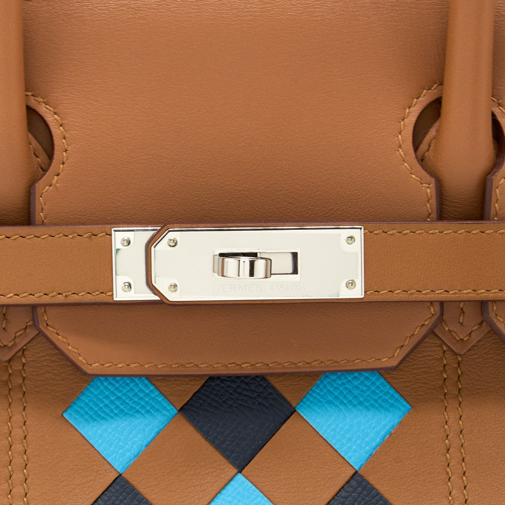 HERMES BIRKIN 30 TRESSAGE SWIFT/EPSOM GOLD/BLEU INDIGO/BLEU NORD SHW